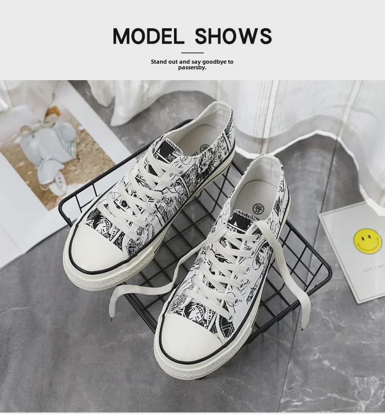 Herren Anime Graffiti High-Top Canvas Schuhe – Trendy Frühling & Herbst Casual Sneakers für Studenten