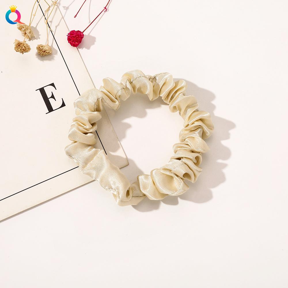 Satin Großes Scrunchie Einfarbig Kordelfarbe Dinza Pferdeschwanz Kugel Haargummi