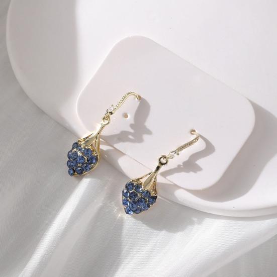 Vonzó medálos fülbevalók teljes strasszkővel, geometrikus, alkalmi