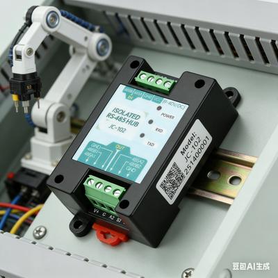RS485 DC 9-40V Opto-Isolated Repeater Industrial 2-Port Hub with Anti-Interference & Lightning Protection Signal Amplifier