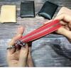 Genuine Leather Zipper Coin Purse & Card Holder with Key Ring