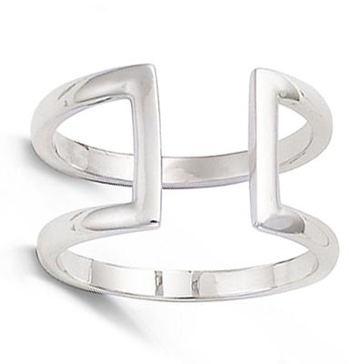 Silver Open Ring 'Choreography' Silver (rhodium) - 11 Mm