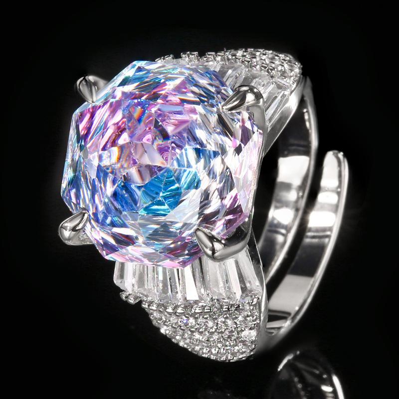 Luxusní prsteny ze zirkonie ve tvaru růže pro ženy 2025 Nový módní prsten Dámské svatební party šperky doplňky