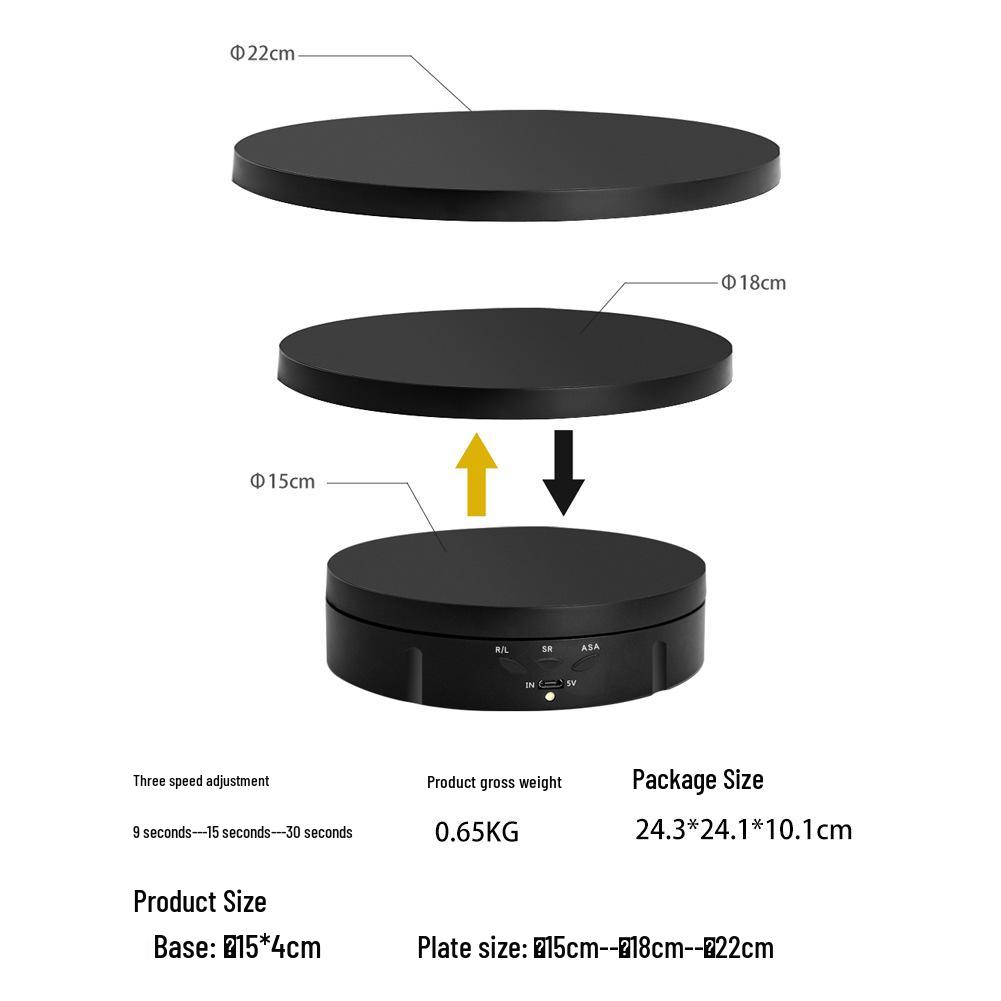 High-End Jewelry Display: Remote Control Electric Rotating Turntable Three-in-One Base for Live Broadcast and Shooting.