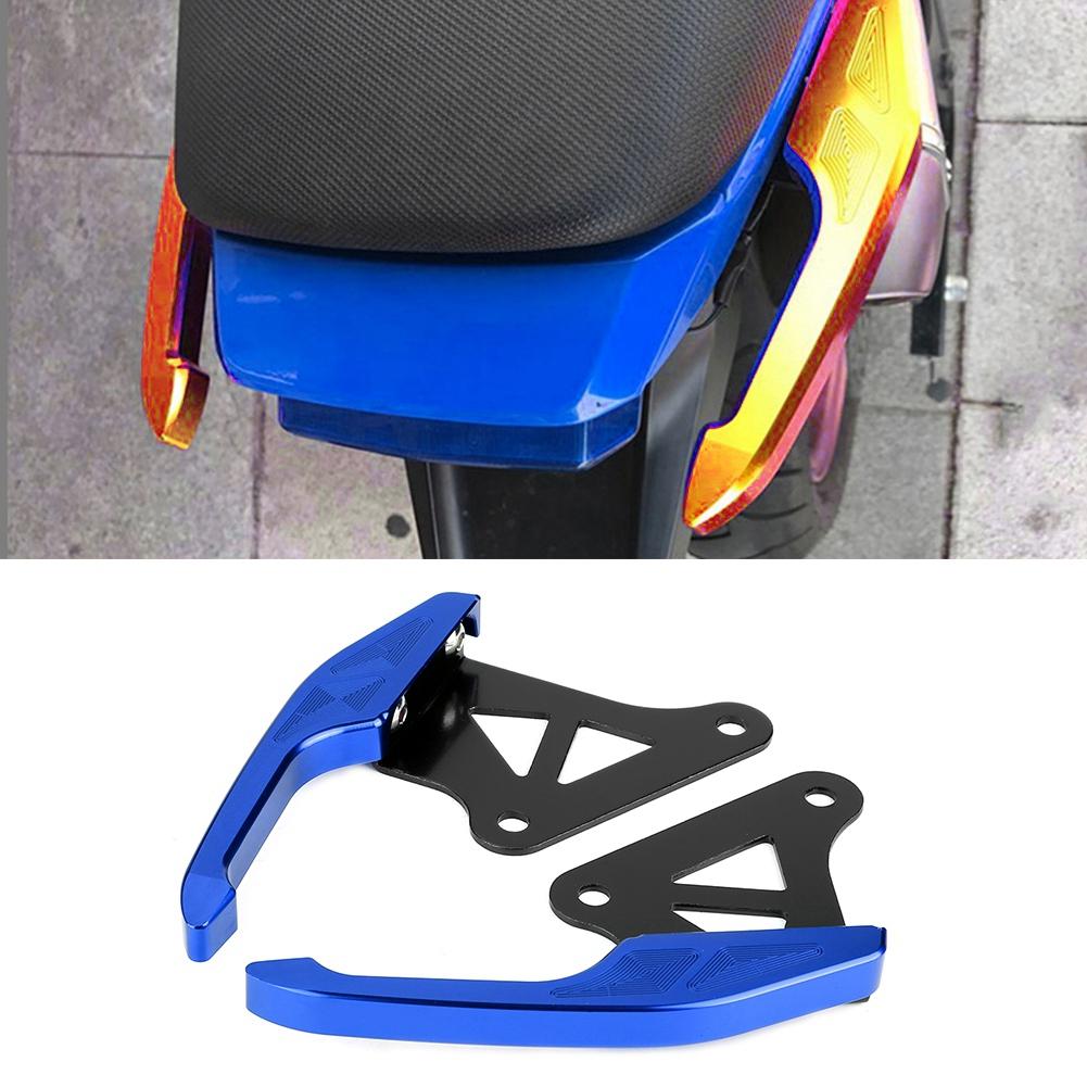 Universal Aluminum Motorcycle Pillion Passenger Grab Bar Rear Seat Rail Handle Kit Blue