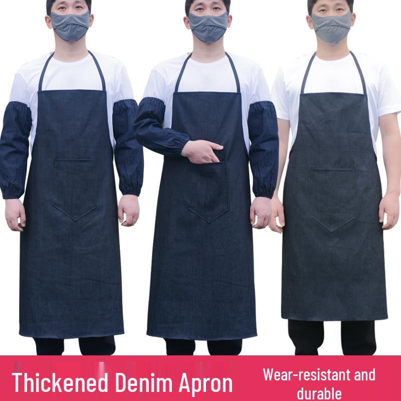 Unisex Thickened Denim Canvas Apron: Wear-Resistant, Anti-Stain, Ideal for Welding and Labor Protection