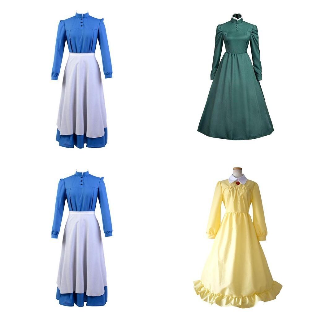 Howl's Moving Castle Sophie A-line Polyester/cotton Dress Cosplay Attire