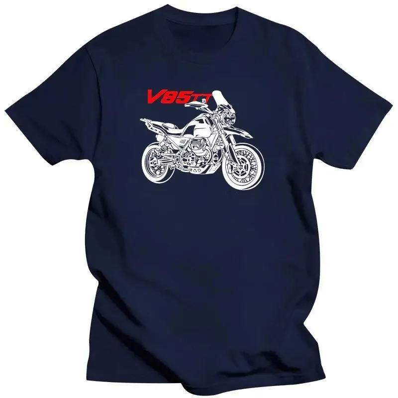 Fashion T-Shirt Moto Guzzi V85Tt V 85 Tt Motorcycle Printing Men Cotton Tees Harajuku Streetwear  Tops Summer Men's T-Shirt