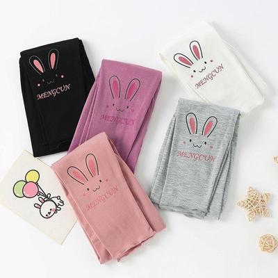 2024 Frühlings-Leggings aus Modal für Mädchen – Niedliche Spitzenbesatz-Hose mit elastischem Neun-Punkt-Muster für kleine und mittelgroße Kinder