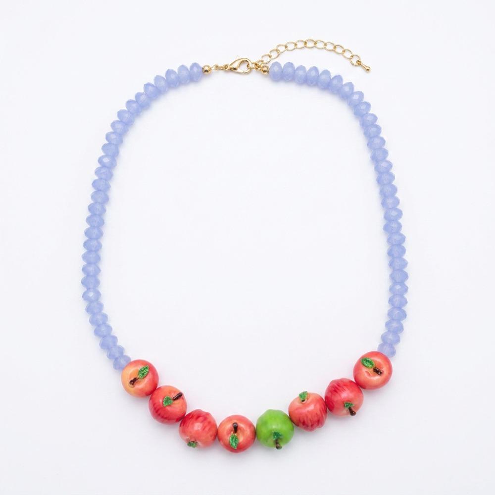 Layered Necklace Bracelet Set Colorful Beads Fruits Bracelet Beaded Clavicle Chain Spring/Summer