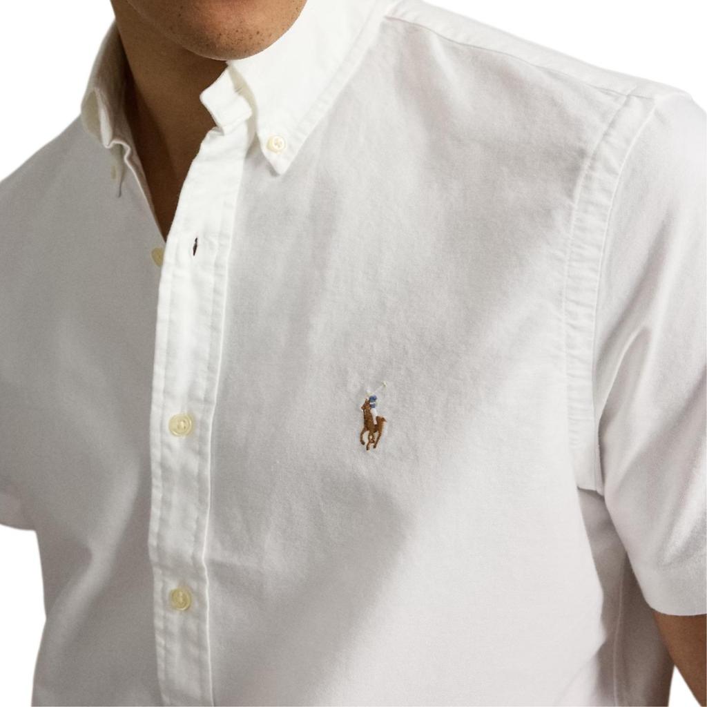 Polo Ralph Lauren Solid Color Polo Collar Button Logo Short Sleeve Shirt Men Shirts White 710794942-001