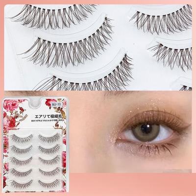Lashie - Set mit 5 Paaren: Criss Cross durchsichtiger Steg künstliche Wimpern