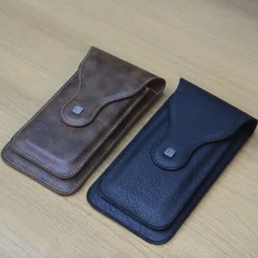 Anti-Verlust Crazy Horse Leder Geldbörse Klassisch Tragbar Kurze Geldbörse Genäht PU Handy Hüfttasche Herren