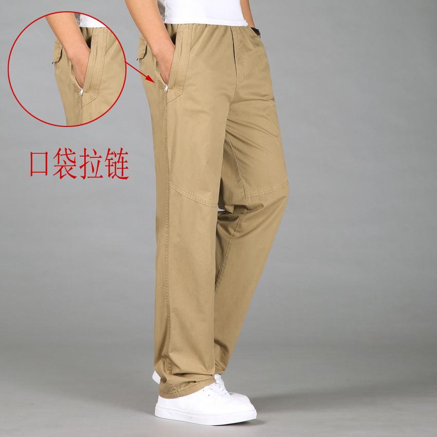 Pure Cotton Pants Men's Fat Casual Pants Men's Large Size Overalls Men's Large Size Casual Pants Men's