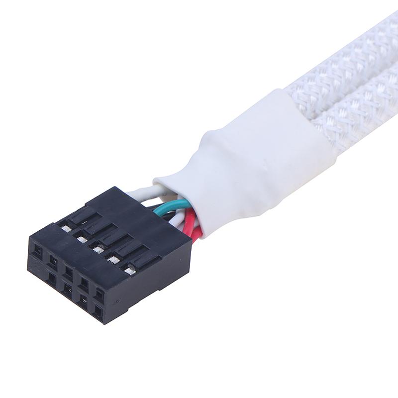 Audio HD prodlužovací kabel pro PC Diy 15cm počítač Základní deska USB prodlužovací kabel 9pin 1 samice na 2 samec Y rozbočovač