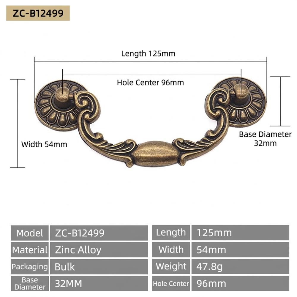 Zinc Alloy Cabinet Handles Antique Bronze Furniture Handles Classic Dresser Knob Home Furniture