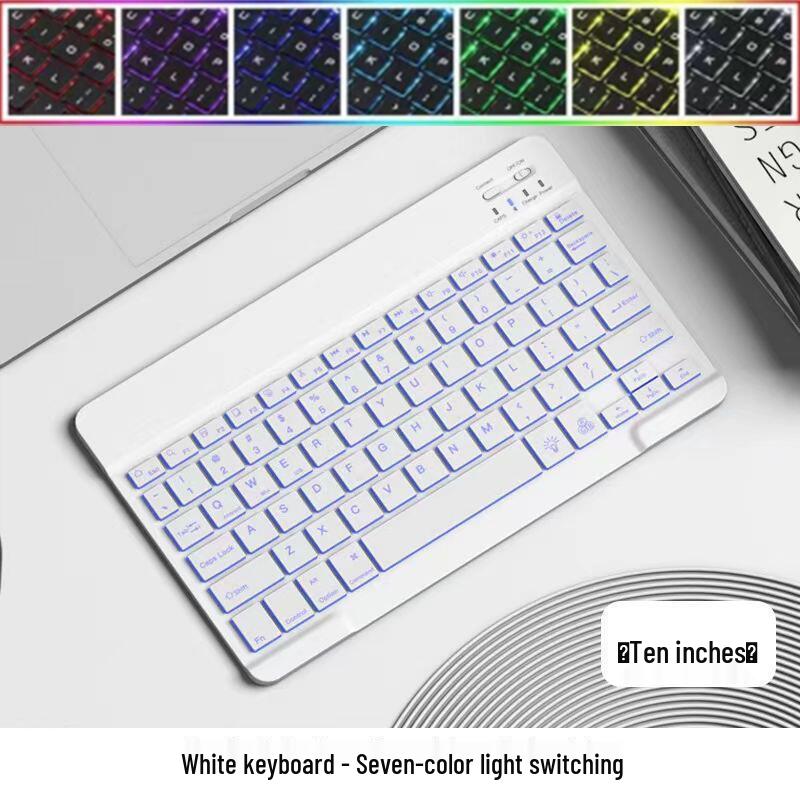 Ultra-Thin Silent RGB Bluetooth Keyboard & Mouse Set for 10-inch iPad/Huawei – Rechargeable & Wireless