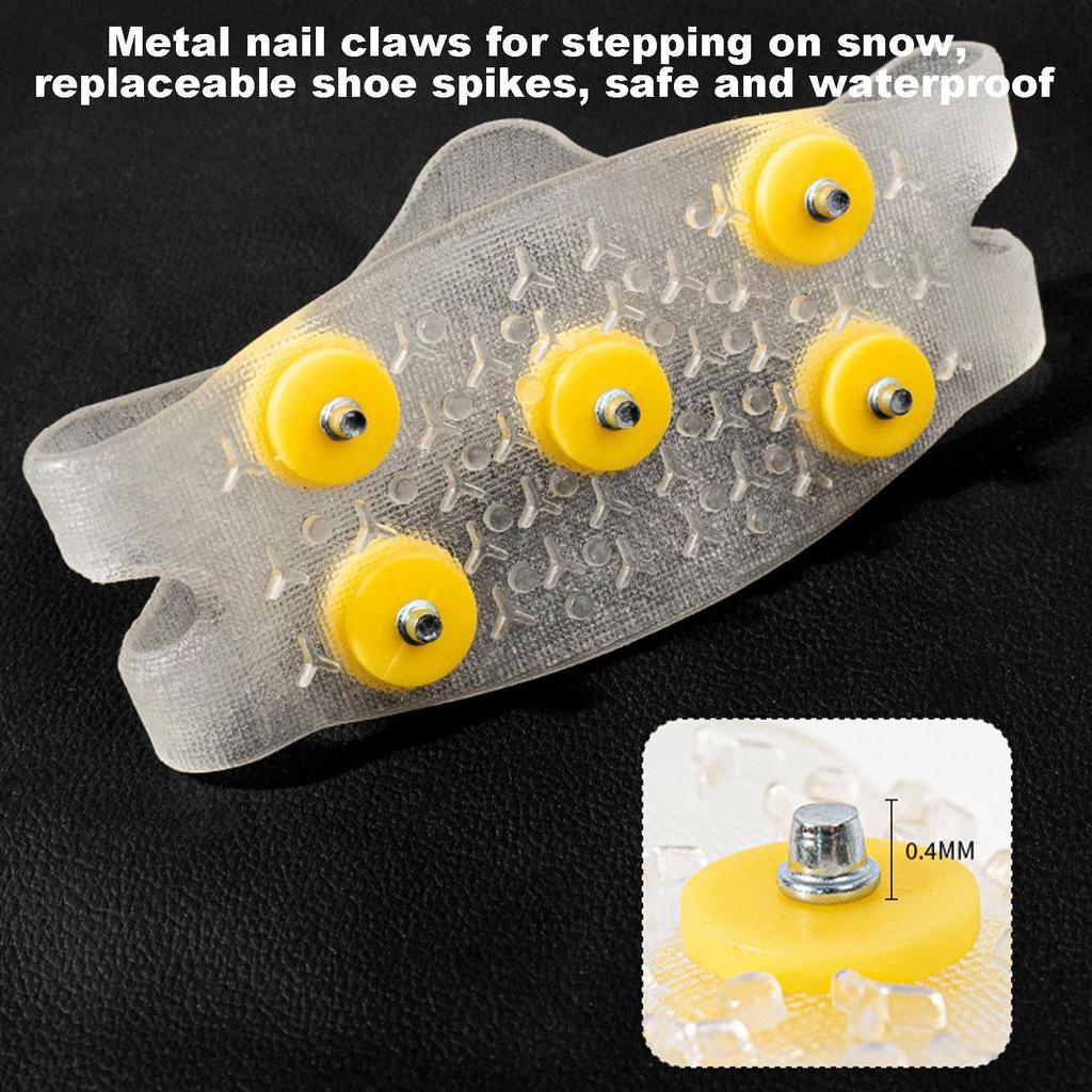 1 Pair 5 Teeth Snow Ice Claw Climbing Anti Slip Spikes Grips Crampon Cleats Sport Shoes Cover for Women Men Boots Cover