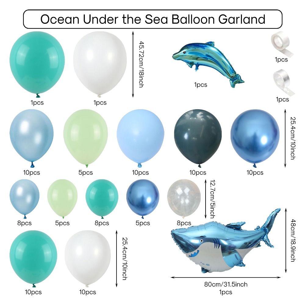 Foil Under The Sea Balloon Arch Latex Balloon Garland Dolphin  Boys