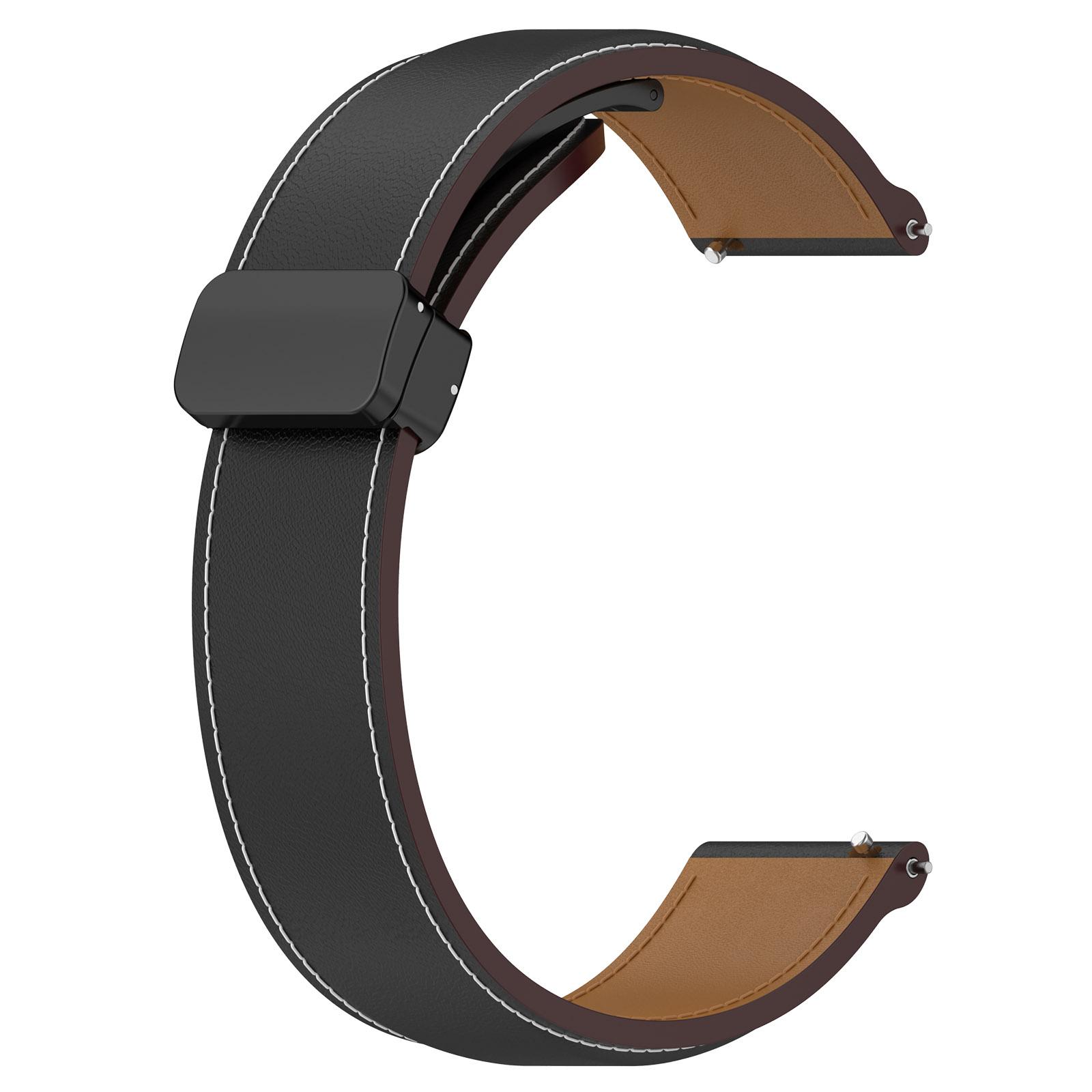 

For Huawei Watch Buds/Watch 4 Pro/Watch 3 Pro Genuine Cow Leather Watch Strap 22mm Folding Buckle Wristband Brown