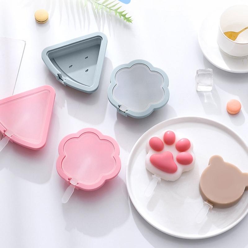Silicone Popsicle-Molds Reusable Ice Pop-Moulds Watermelon Cat-Claw Bear Shape Mold for Children DIY Ice Popsicle-Mold