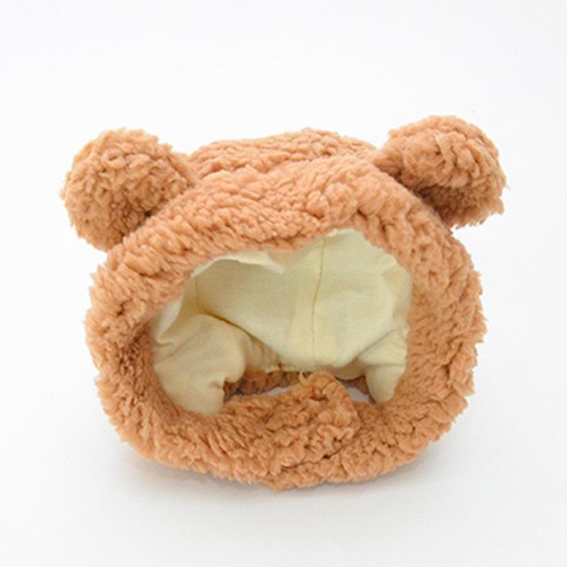 

Шапка для питомца в виде плюшевого медведя: Милые, теплые головные уборы для кошек и маленьких собак One Size кофейный