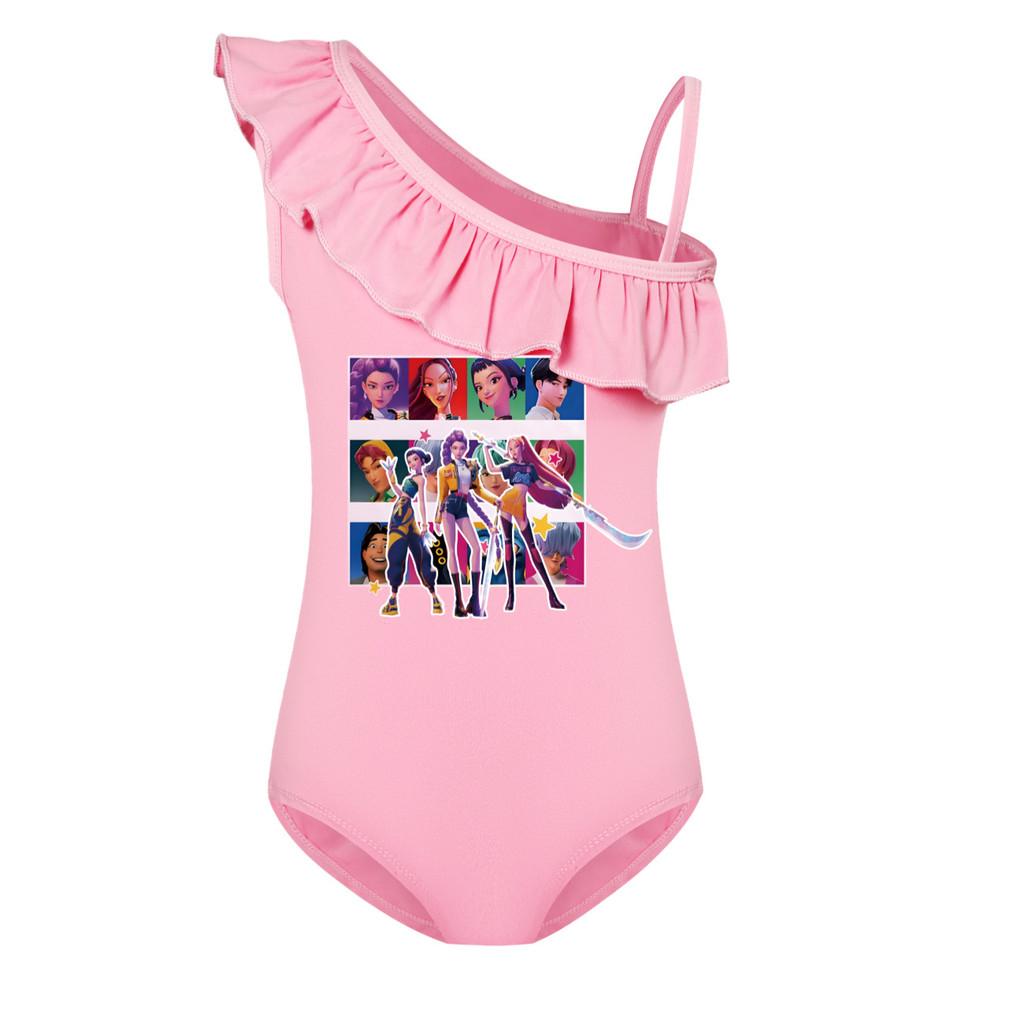 

5036 Kids Girls Rumi Mira Zoey Print Swimsuit Swimming One-piece Bodysuit Swimwear 150cm