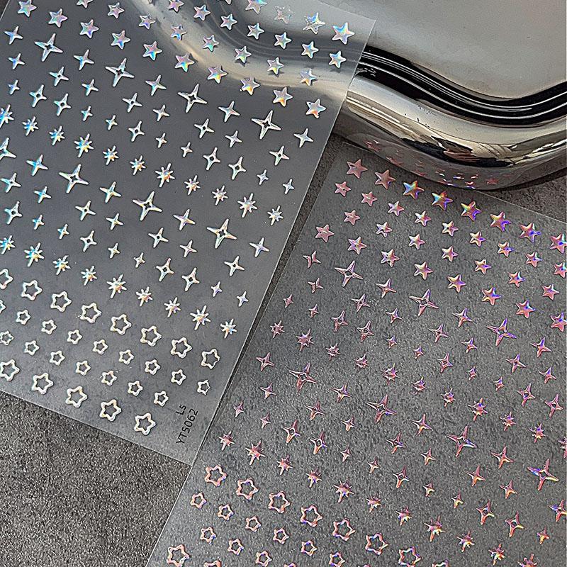 1 Sheet Star Nail Art Sticker Hollow Pentagram Stars Nail Design Self-Adhesive For Women Girls Manicure Decoration Salon Diy
