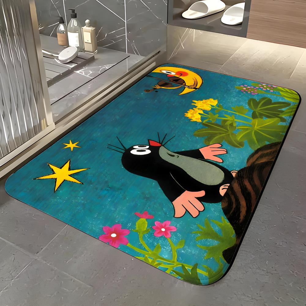 Cartoon K-Krtek Floor Mat Soft Flannel Entrance Door Mat Non Slip Absorbent Bathroom Bedroom Floor Rug