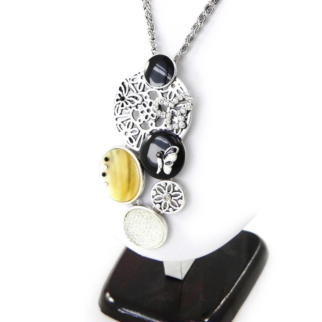 NOA [H8995] - Designer Necklace 'Carmen' Black Yellow