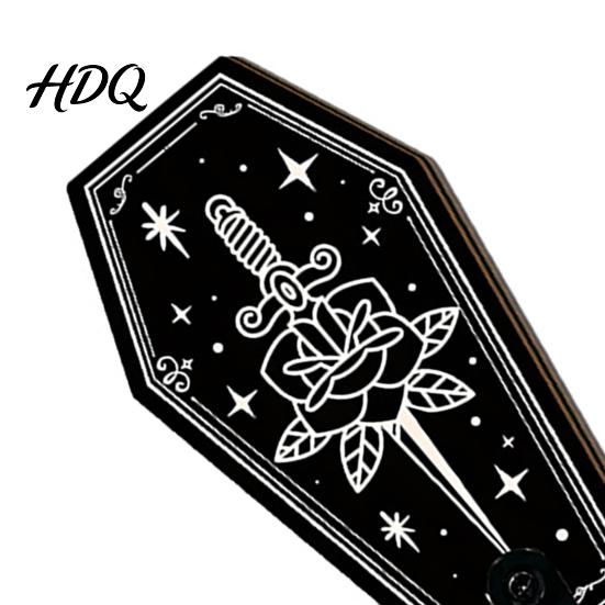 Gotischer Stil Wandaufbewahrung Halloween Holz Haken mit Mond Stern Skelett Mustern Dekorativer Retro Schlüsselhalter für Künstlerisches Holz Eingangsbereich Flur