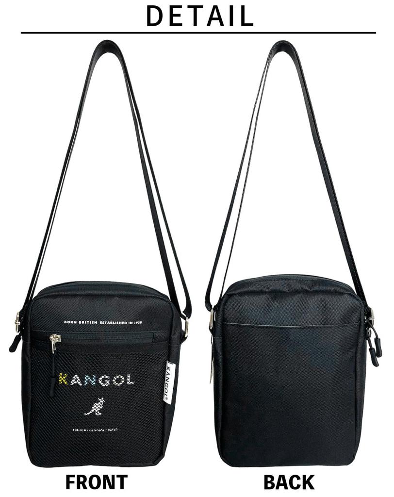 KANGOL Mini Shoulder Bag, Crossbody Bag, KGSA-BG00262 (BLACKWHITE)