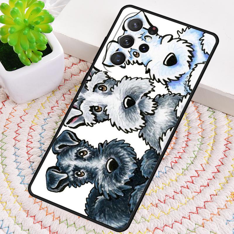 

Cartoon Schnauzer Dog Phone Case for Samsung Galaxy note 10 pro S26 Ultra S23 S24 FE S25 S21 S22 PLUS shockproof Cove Galaxy S25 Ultra