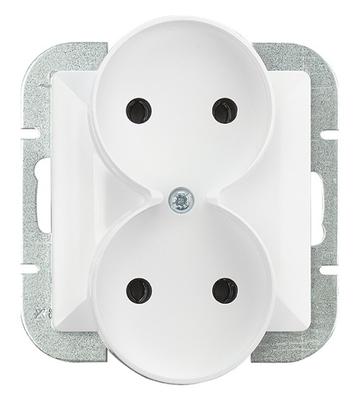 PEARL DOUBLE SOCKET P/TB/U WHITE - E+9002139