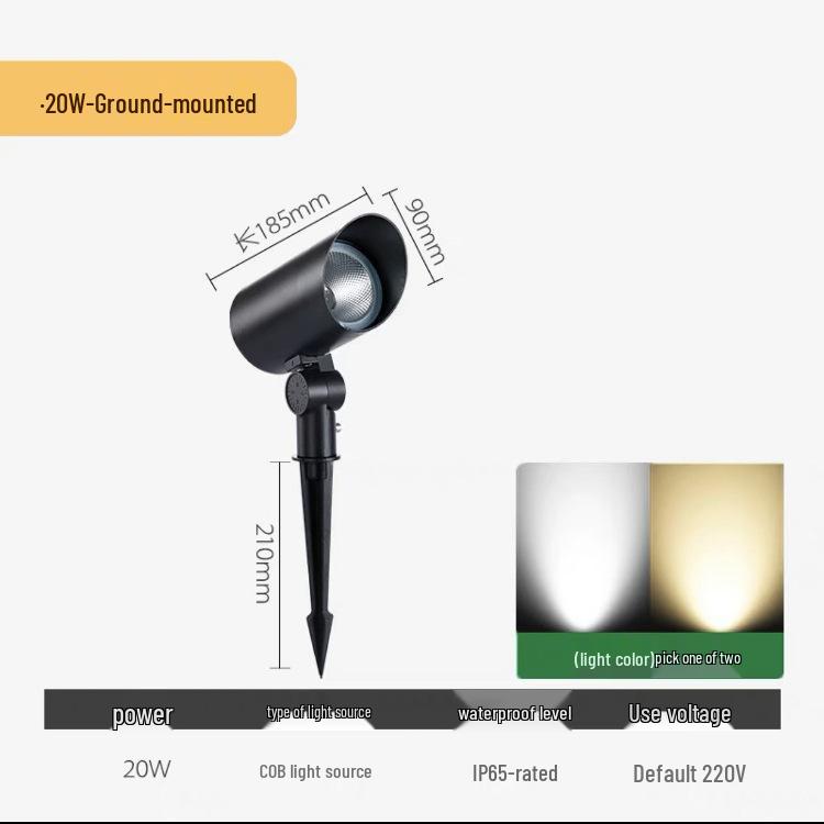 Outdoor LED Garden Spotlight Waterproof for Landscaping, Trees, and Lawns