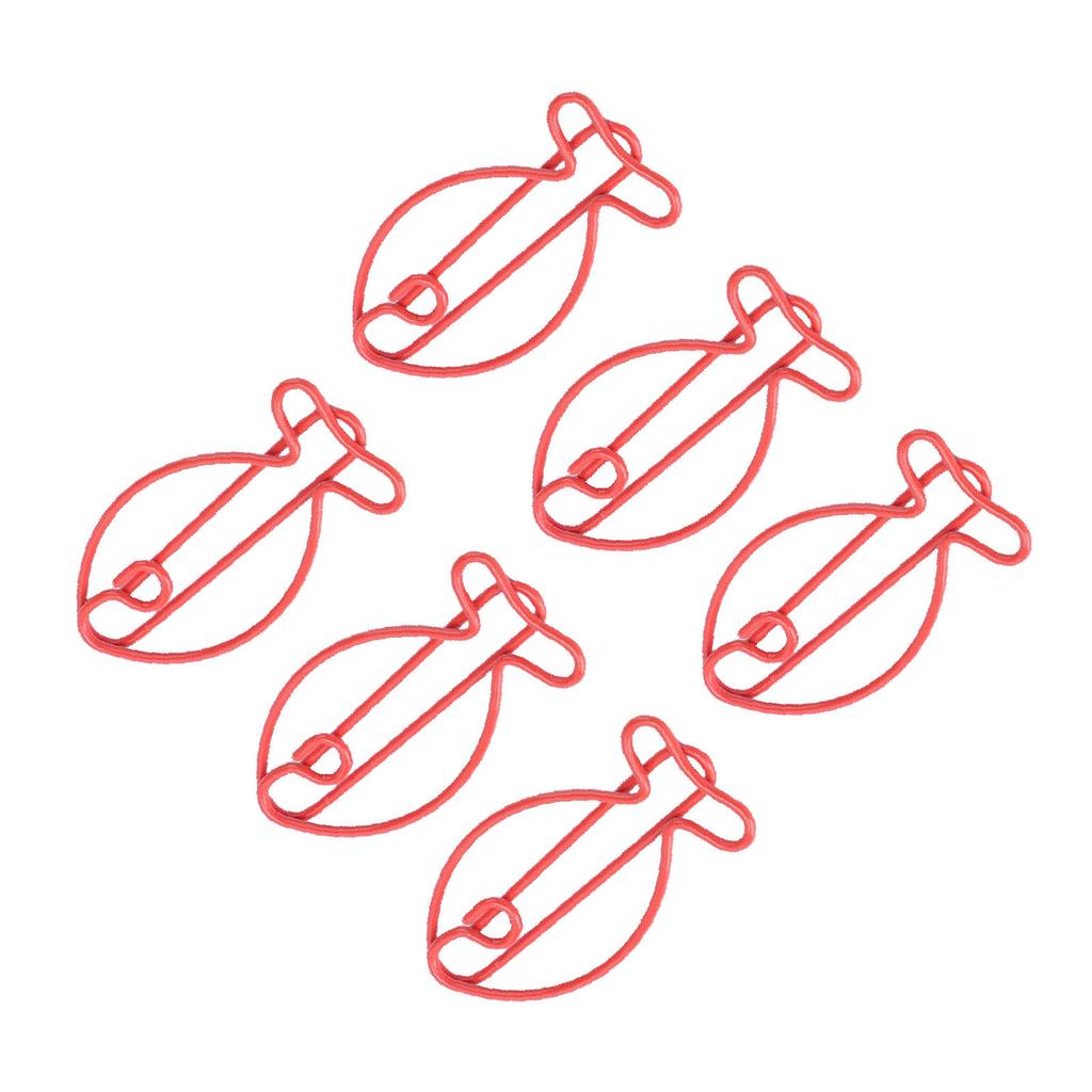 100 Pcs Fish Paper Clips Red Cute Metal Paperclips Decorative Bookmark Clips Document for School