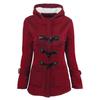 Winter Herbst Damen Große Größe Kapuzenjacke mit Hörnchenverschluss Baumwollgepolsterter Mantel