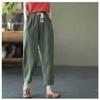 Solid Color Cotton and Linen Pants for Woman Vintage Loose Streetwear Harem Trousers Female Casual High Waist Drawstring Pants
