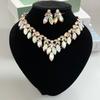 Hot Sale Jewelry Wedding Dress Bride Hollow Full Diamond Women's Necklace Earrings Bracelet Set