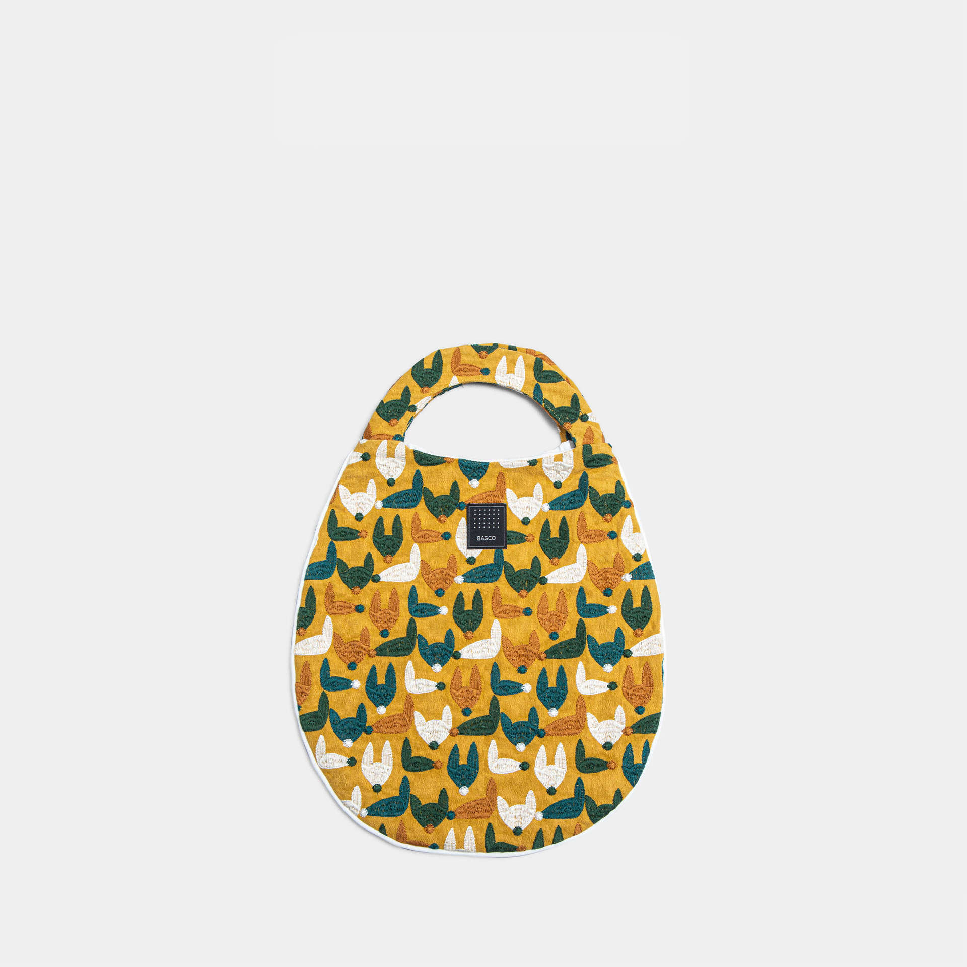 

Rose High Embossed Embroidered Egg Bag Handbag 31x31.5cm