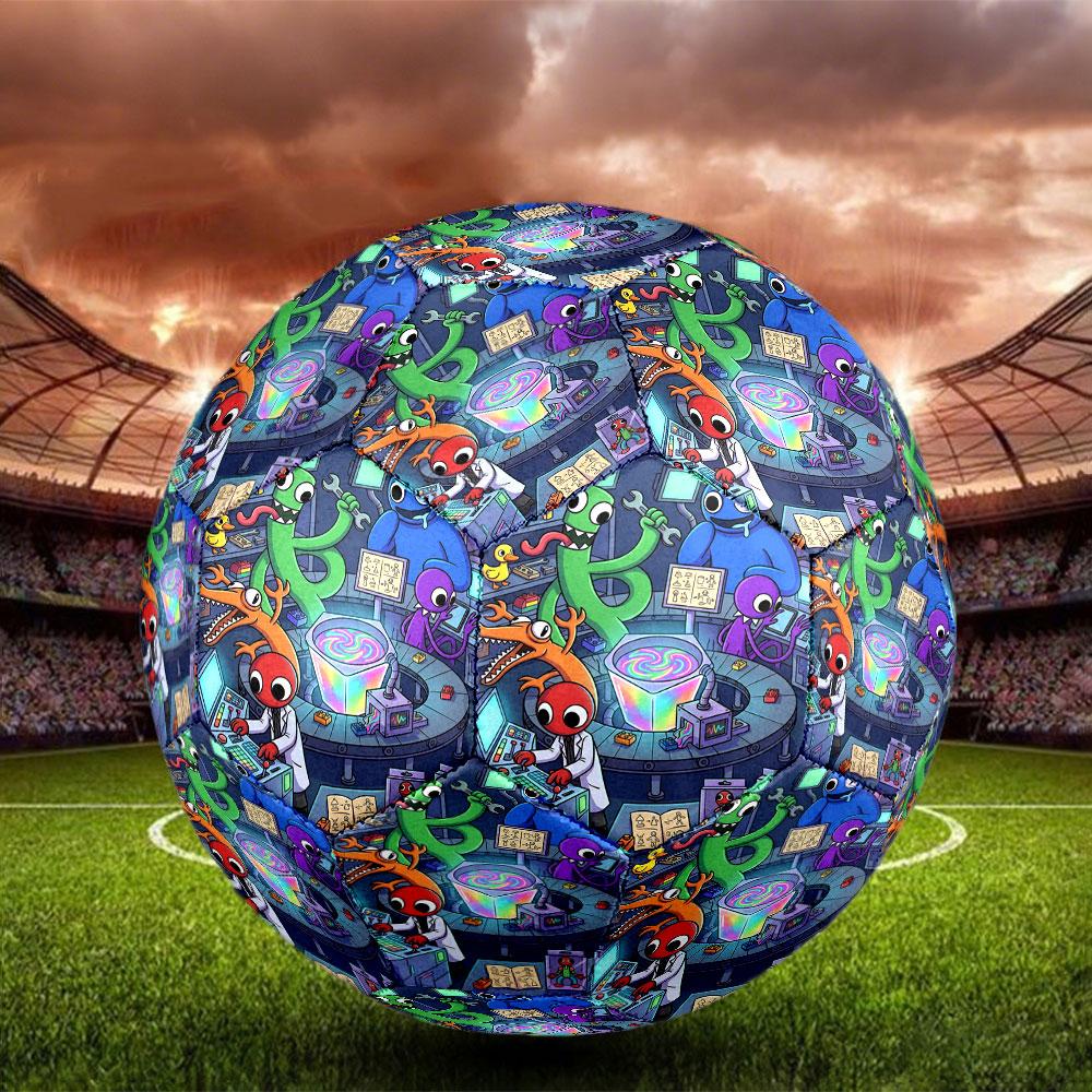 Game Rainbow Friends Print Size 5 Soccer Ball, Standard Match Football for Sports Game and Team Practice, Ideal Gift for Soccer Fans