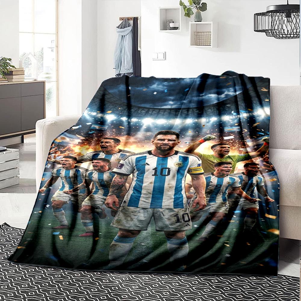 Football Messi Blanket Warmthful Decor Suitable for Chair Office Bedding for All Occasions Warmthful Decor Ideal Gift for Friends Family Couples Picni