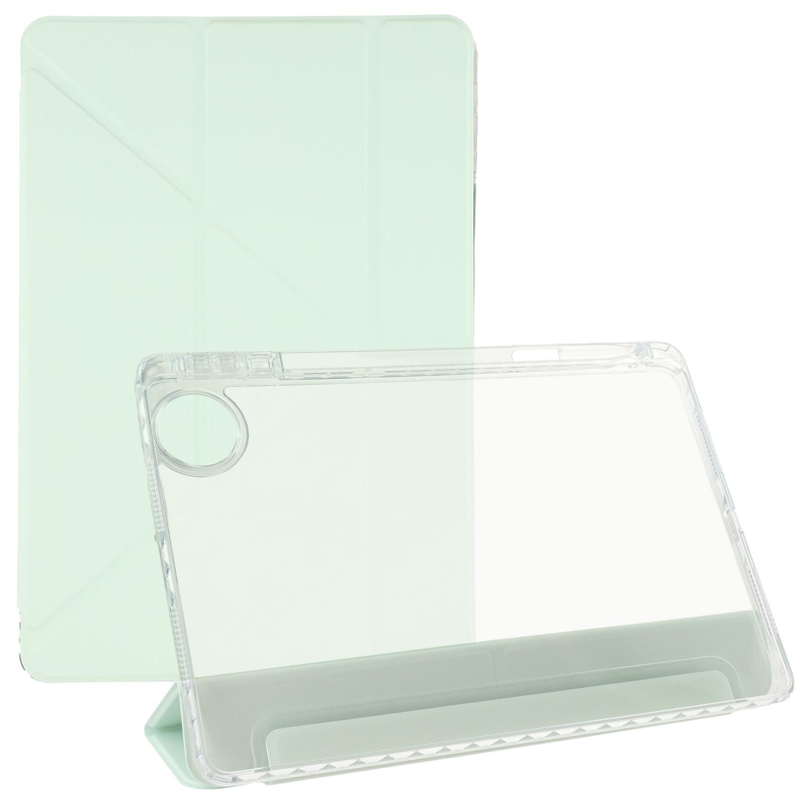 

For Honor Pad 10 Case PU Leather Origami Stand Clear Tablet Cover Light Green