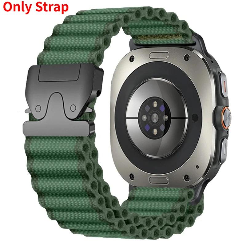 Pasek/Etui 2W1 dla Samsung Galaxy Watch Ultra(2025) 47mm Ultra(2025) 47mm Metalowa Stopowa Koperta Nylonowa Pętla Bransoleta Luksusowa Pokrywa