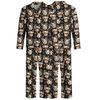Men's Loose Fit Christmas Print Pajama Set with Button Down Top and Straight Leg Pants - Two Piece Holiday Sleepwear