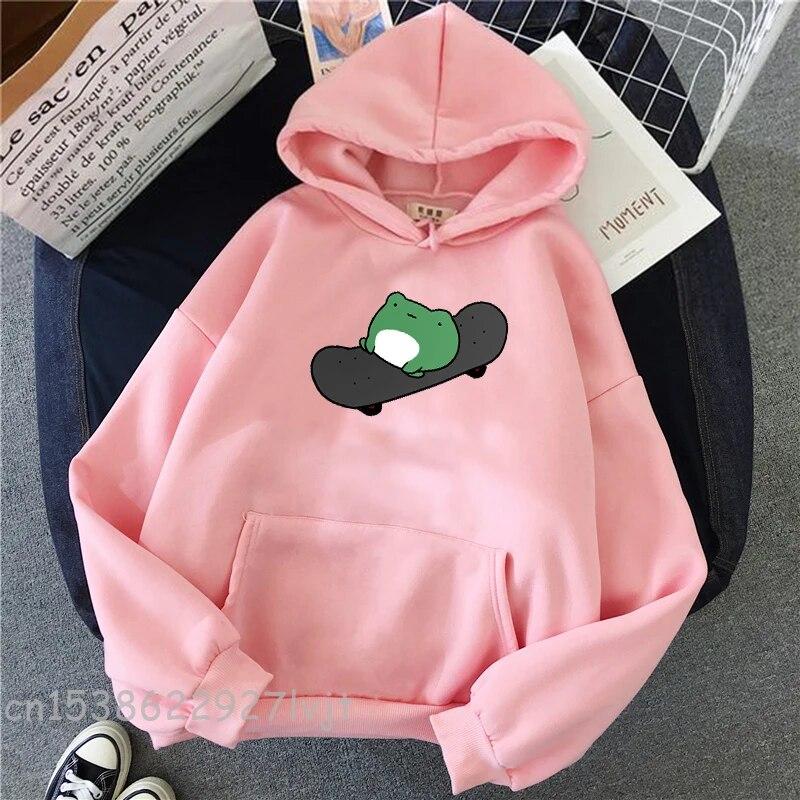 Womens Hoodie Frog On Skateboard Sweatshirt Ubuy Frog On A