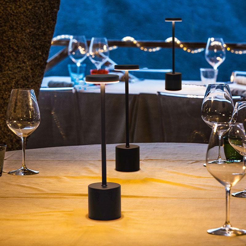3 Color Light Dimming Cordless LED Table Lamp Retro Bar Atmosphere Light for Restaurant Bar Outdoor Ambient