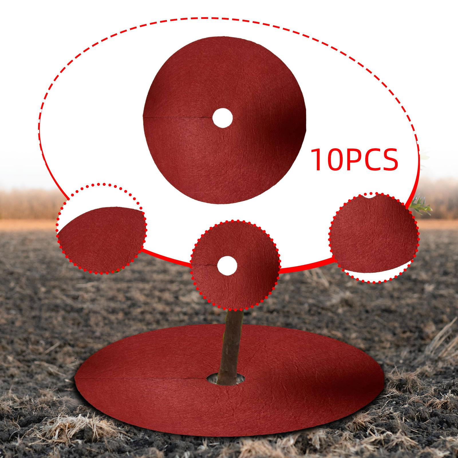 

10 штук Мульчувальні кільця для дерев для контролю бур янів, захисту плодів, потовщений покрив для рослин, для росту Red
