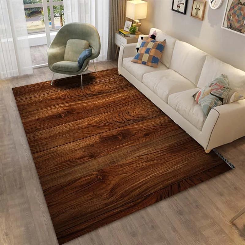 Wooden Floor Pattern Mats Door Front Decoration Home Living Room Mats