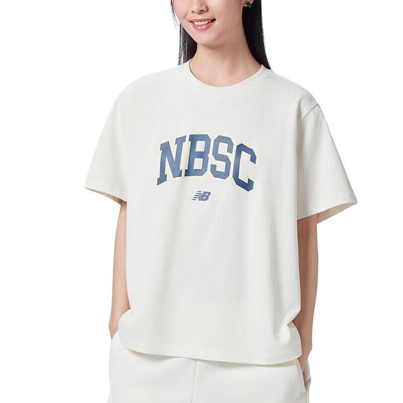 (WMNS) New Balance Big NBSC T-Shirt Asia Sizing 'White Blue' Women's AWT42313-CIC
